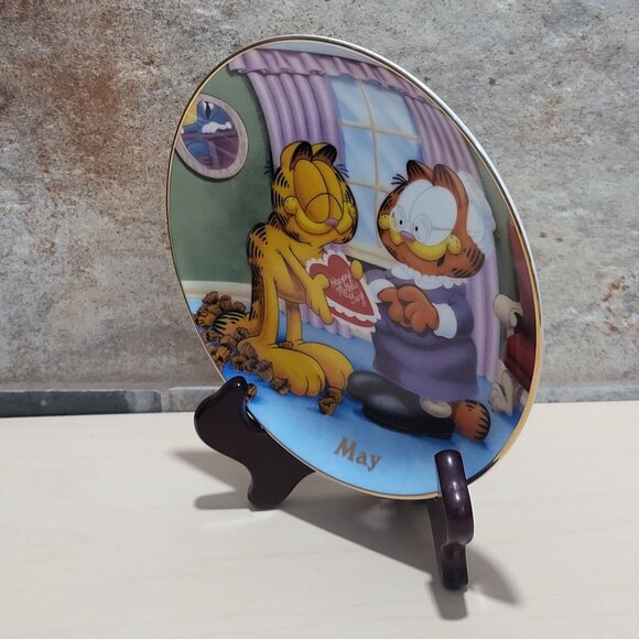 Garfield Calendar May Plate Jim Davis Plate No A 1444 Danbury Mint - Picture 10 of 14